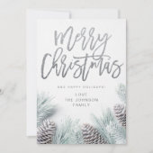 Snow Pine & Leaf Frohe Weihnachten (Vorderseite)