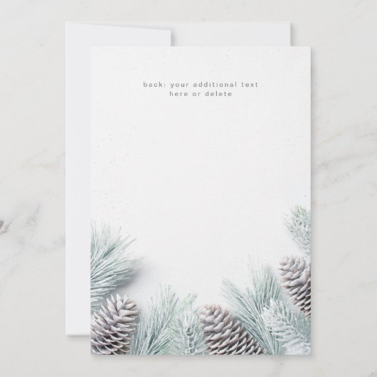 Snow Pine & Leaf Happy Holidays (Rückseite)