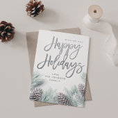 Snow Pine & Leaf Happy Holidays