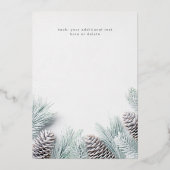 Snow Pine & Leaf Happy Holidays Folieneinladung (Rückseite)