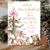 Snow Pink Winter Onederland Erster Geburtstag 