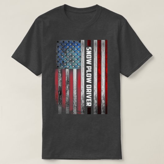 Snow Plow Driver US Flag T-Shirt (Design vorne)