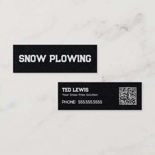 Snow Plower QR Mini Visitenkarte (Vorne/Hinten)