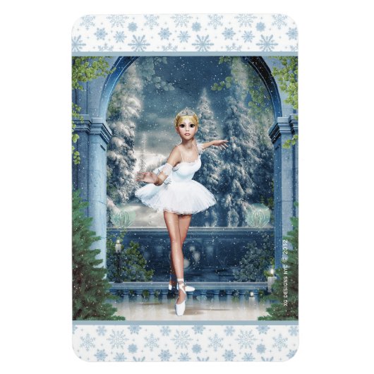 Snow Princess Ballerina Christmas Magnet (Vertikal)