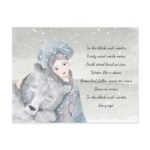 Snow Princess Bear Bleak Midwinter Texte Holiday
