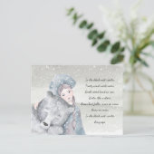 Snow Princess Bear Bleak Midwinter Texte Holiday Postkarte (Stehend Vorderseite)