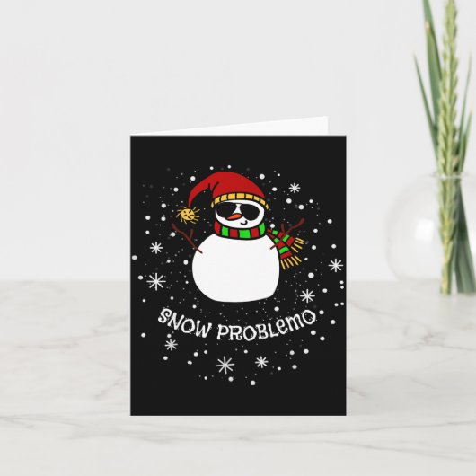 Snow Problemo Funny Christmas Snowman  Karte (Vorderseite)