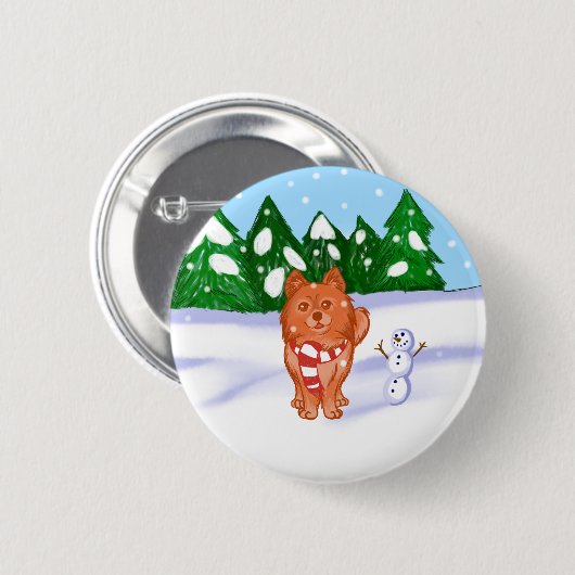Snow Puppy Button (Vorne & Hinten)