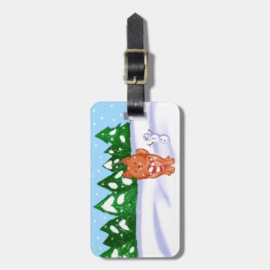 Snow Puppy Gepäckanhänger (Vorderseite vertikal)