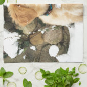 Snow Puppy Geschirrtuch (Gefaltet)