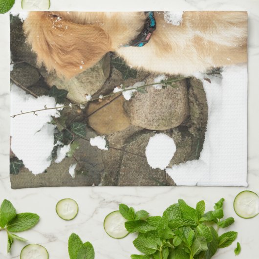 Snow Puppy Geschirrtuch (Gefaltet)