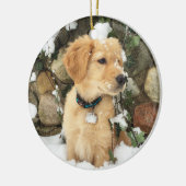 Snow Puppy Keramik Ornament (Links)