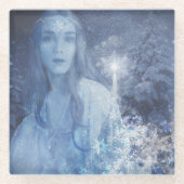Snow Queen Christmas Fantasy Artwork Glasuntersetzer (Vorderseite)
