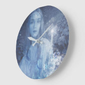 Snow Queen Christmas Fantasy Artwork Große Wanduhr (Winkel)