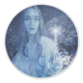 Snow Queen Christmas Fantasy Artwork Keramikknauf (Vorderseite)
