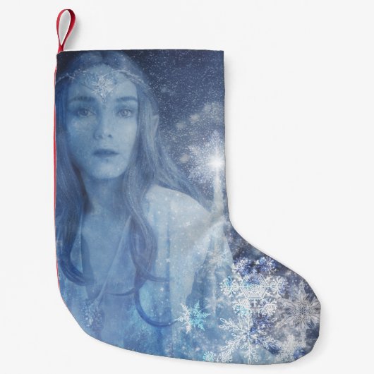 Snow Queen Christmas Fantasy Artwork Kleiner Weihnachtsstrumpf (Vorderseite)