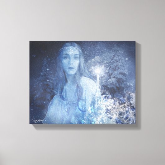 Snow Queen Christmas Fantasy Artwork Leinwanddruck (Vorderseite)