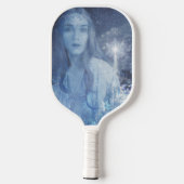 Snow Queen Christmas Fantasy Artwork Pickleball Schläger (Rückseite)