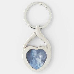 Snow Queen Christmas Fantasy Artwork Schlüsselanhänger