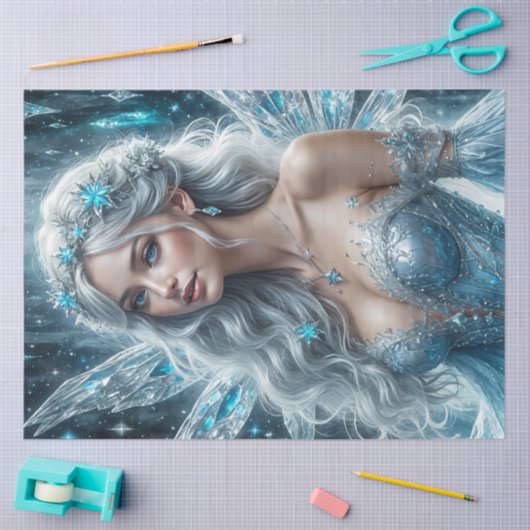 Snow Queen Fairy | Winter Ice Goddess Christmas Seidenpapier (Basteln)
