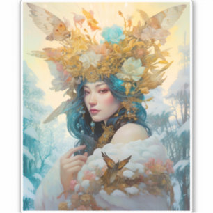 Snow Queen Fantasy Art Aufkleber