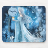 Snow Queen Fantasy Art - Mystische Wintergöttin Mousepad (Vorne)