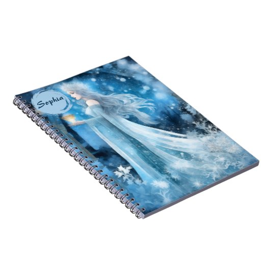Snow Queen Fantasy Art - Mystische Wintergöttin Notizblock (Rechte Seite)
