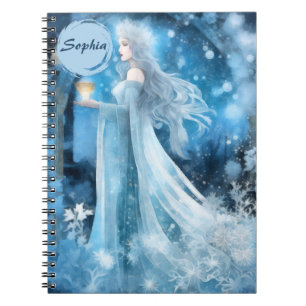 Snow Queen Fantasy Art - Mystische Wintergöttin Notizblock