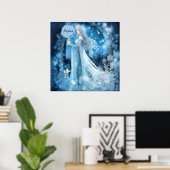 Snow Queen Fantasy Art - Mystische Wintergöttin Poster (Heimbüro)