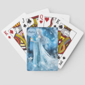 Snow Queen Fantasy Art - Mystische Wintergöttin Spielkarten (Rückseite)