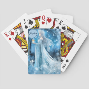 Snow Queen Fantasy Art - Mystische Wintergöttin Spielkarten