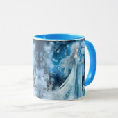 Snow Queen Fantasy Art - Mystische Wintergöttin Tasse (VorderseiteRechts)
