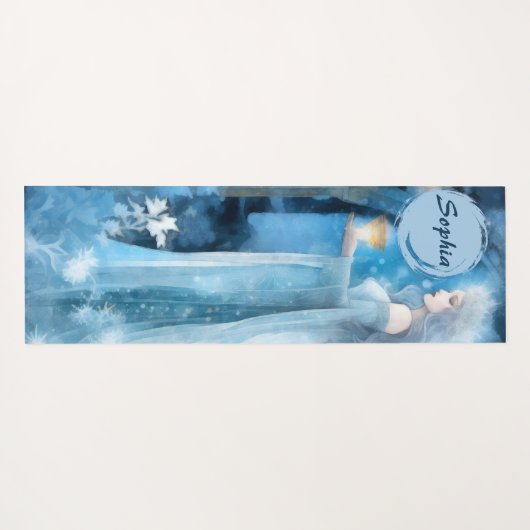 Snow Queen Fantasy Art - Mystische Wintergöttin Yogamatte (Rückseite (Horizontal))
