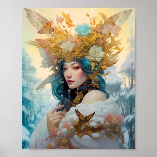 Snow Queen Fantasy Art Poster (Vorne)
