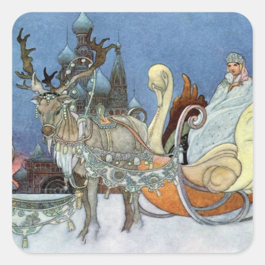 Snow Queen Ice Princess Quadratischer Aufkleber (Vorderseite)
