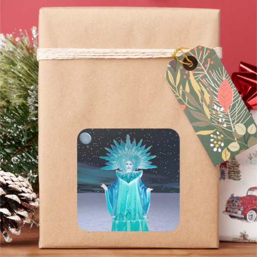 Snow Queen Quadratischer Aufkleber (Feiertag)