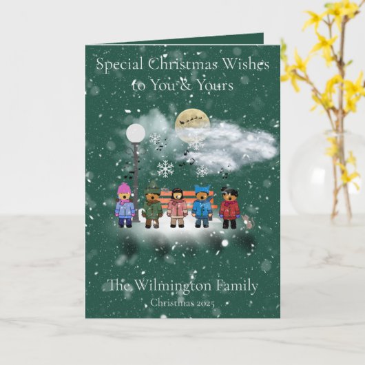 Snow Quintet Foto Weihnachtsfalten Karte (Gelbe Blume)