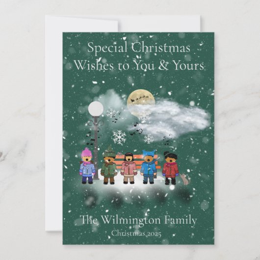 Snow Quintet Weihnachtswohnung Karte (Vorderseite)