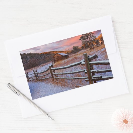 Snow Ranch Rechteckiger Aufkleber (Umschlag)
