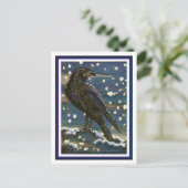 Snow Raven Postcard Postkarte (Stehend Vorderseite)