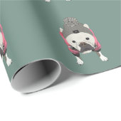 Snow ready, French Bulldog Geschenkpapier (Rolleneckpunkt)