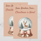 ❄️ Snow🎄 Reindeer, Trees. Christmas is Here! Einladung (Vorne/Hinten)