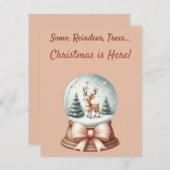 ❄️ Snow🎄 Reindeer, Trees. Christmas is Here! Einladung (Vorne/Hinten)