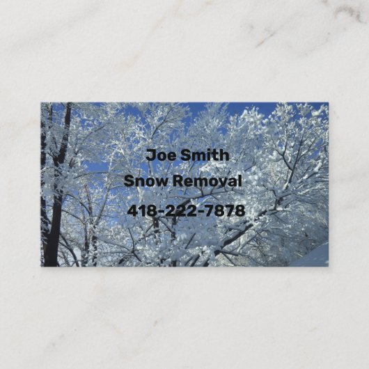 Snow Removal Business Card Visitenkarte (Vorderseite)