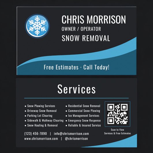 Snow Removal QR Code Visitenkarte