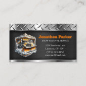  Snow Removal Service QR Code Metallic  Visitenkarte (Vorderseite)