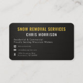 Snow Removal Services Professional Visitenkarte (Vorderseite)