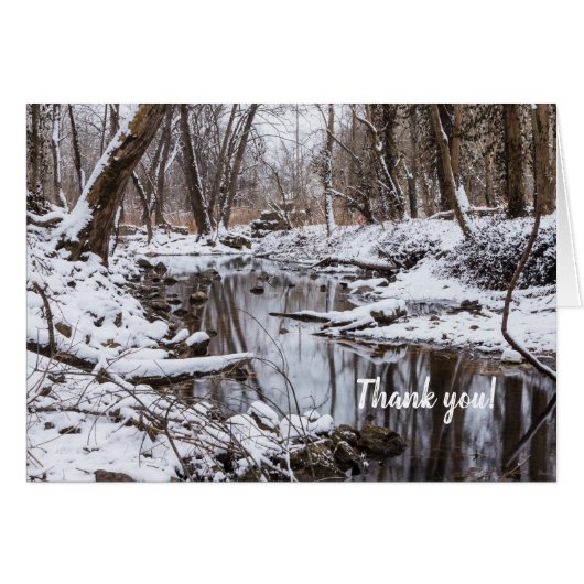 Snow Riverside Vielen Dank Notecard (Vorderseite (Horizontal))