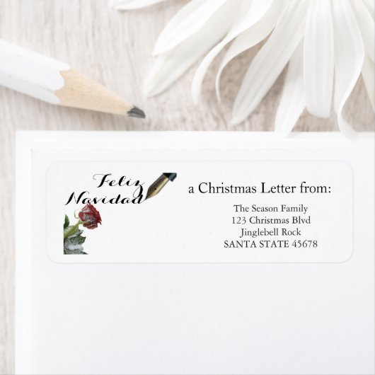 Snow Rose Feliz Navidad Letter (Insitu)