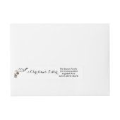 Snow Rose Feliz Navidad Letter Rundum-Adressaufkleber (Vorderseite)